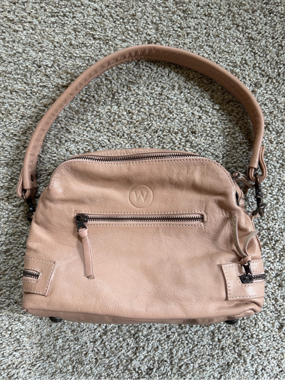 Wanderers Manhattan Blush Leather Shoulder Bag